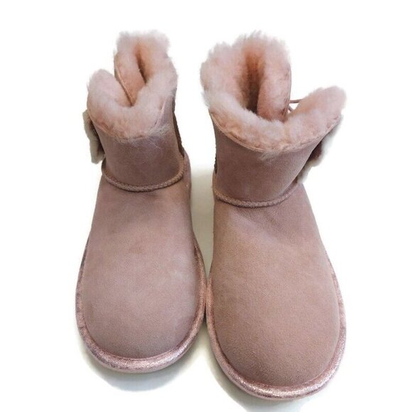 UGG Bailey Button Star Suede Boots #1107969K Pink Crystal Big Kids 5 Womens Sz 6 - Picture 4 of 8